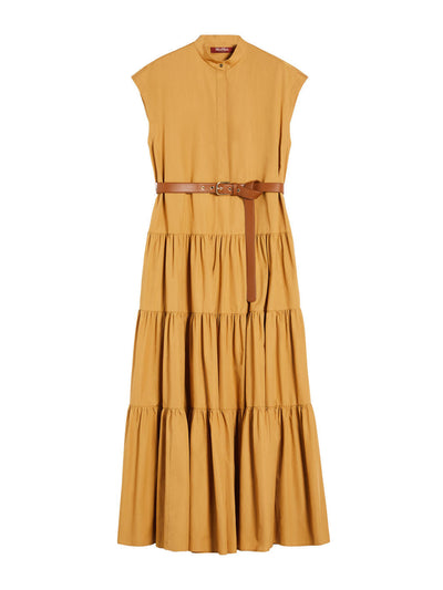 Max Mara Flounced cotton shirt dress at Collagerie
