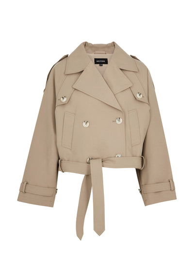 Meotine Bobby cropped cotton trench jacket at Collagerie