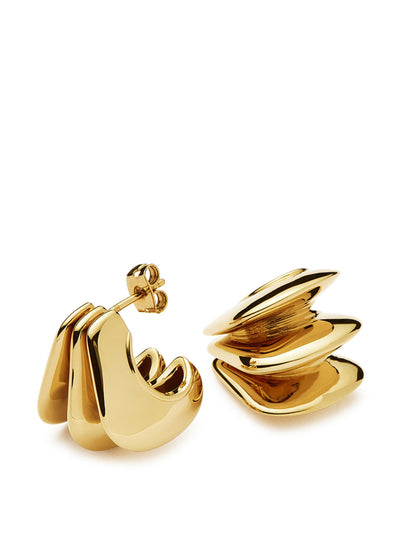 Missoma Hera Dome Triple Ridge 18kt gold-plated earrings at Collagerie