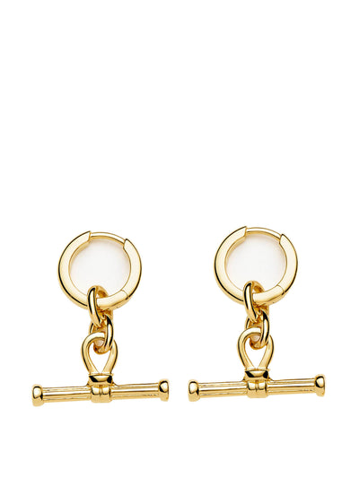 Missoma T-bar 18ct gold plated drop earrings at Collagerie