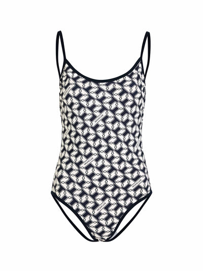 Moncler Printed open-back swimsuit at Collagerie