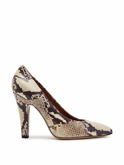 Paris Texas Elsa 100 python-effect leather pumps at Collagerie