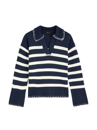 Rails Athena striped-intarsia cotton jumper at Collagerie