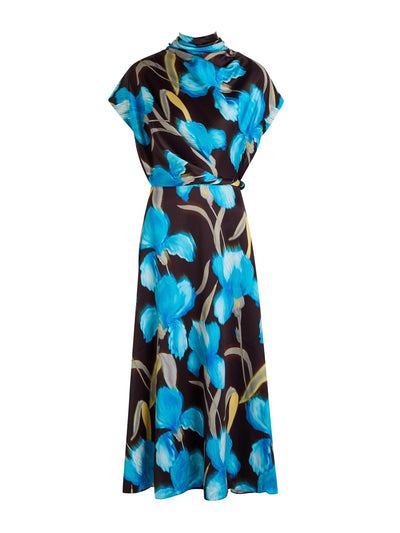 Rebecca Vallance Ingrid floral-print moiré midi dress at Collagerie