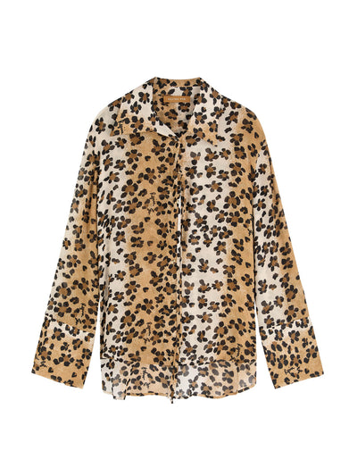 Rejina Pyo Saskia leopard-print chiffon shirt at Collagerie