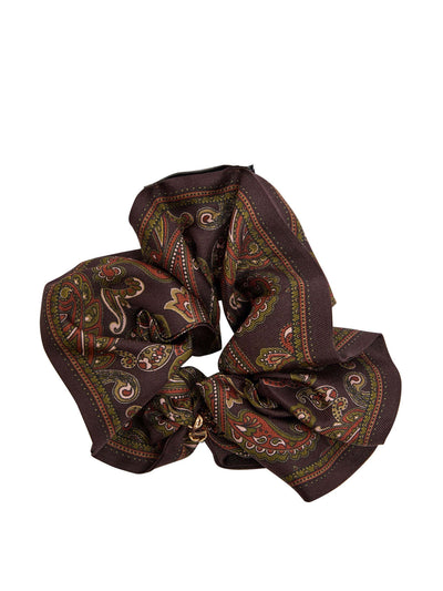 Saint Laurent Paisley-print silk scrunchie at Collagerie
