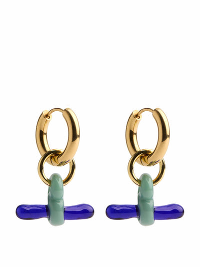 Sandralexandra T-bar 18kt gold-plated drop earrings at Collagerie