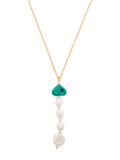Sandralexandra Pearl Carpa 8kt gold-plated necklace at Collagerie