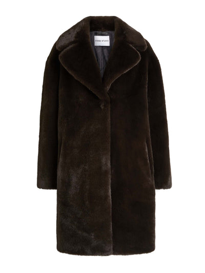 Stand Studio Camille Cocoon leopard-print faux fur coat at Collagerie