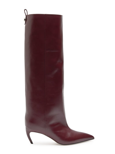 The Attico Lea 65 leather knee-high boots at Collagerie