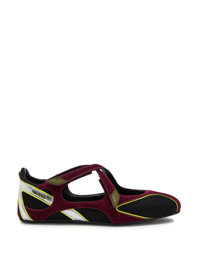 The Attico Panelled mesh-knit ballet flats at Collagerie