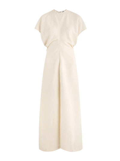Totême Crinkled woven midi dress at Collagerie
