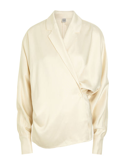 Totême Satin wrap blouse at Collagerie