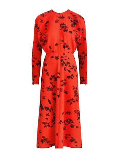 Victoria Beckham Floral-print midi dress at Collagerie