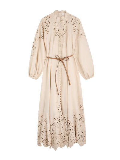 Zimmermann Wylie embroidered linen midi dress at Collagerie