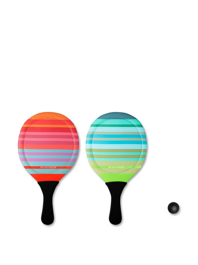 HomeArama Stripy beach tennis bats-and-ball set at Collagerie