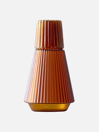 Hommfer Pleated glass carafe with tumbler at Collagerie