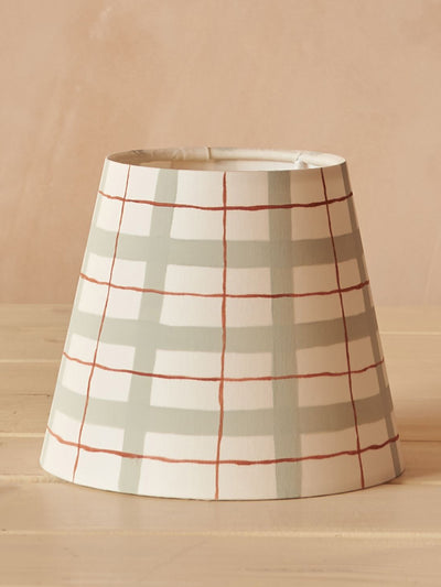 Hum London Pale blue gingham lampshade at Collagerie