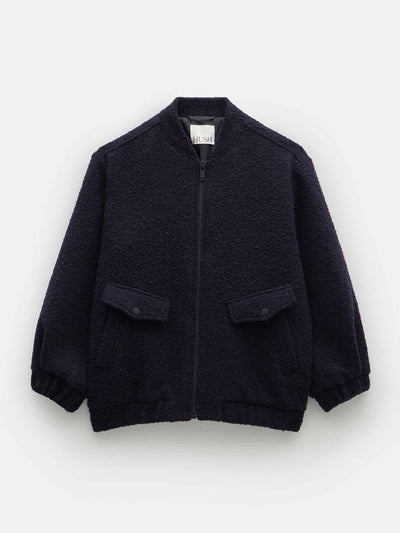 Hush Aiden bouclé bomber jacket at Collagerie