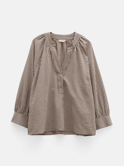 Hush Rhea relaxed cotton placket detail top at Collagerie