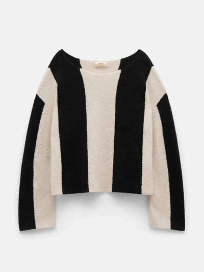 Hush Everlee striped boat neck cotton jumper at Collagerie