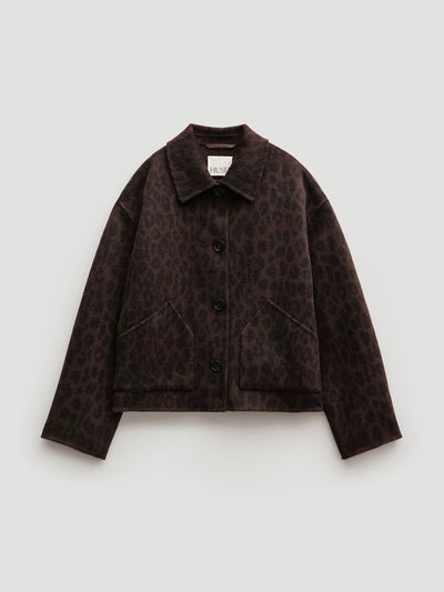 Hush Pure wool leopard double faced jacket at Collagerie