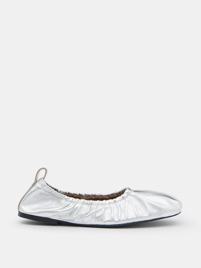 Hush Ruby ruched leather ballet flats at Collagerie