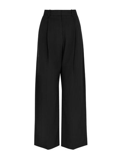 Totême Pleated wide-leg twill trousers at Collagerie