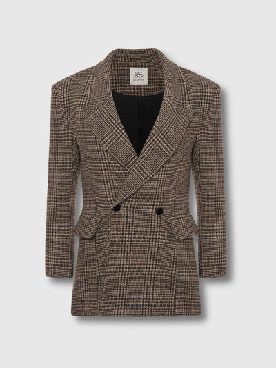 L Cuppini Linda wool blazer brown at Collagerie