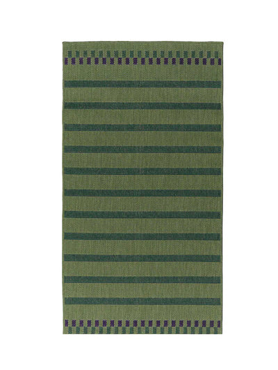 Ikea Rug flatwoven, in/outdoor, green purple/striped at Collagerie