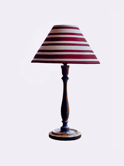 Alvaro Picardo Rouge Carmin Ticking Stripes coolie lampshade at Collagerie