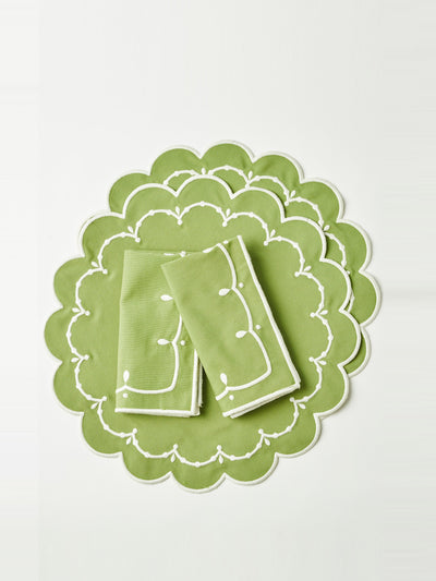 Maison Margaux Poppy sage placemat and napkins, set of 2 at Collagerie