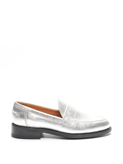 Macian Ludo silver Penny loafer at Collagerie