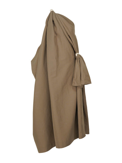 Issey Miyake One-shoulder cedar brown dress at Collagerie