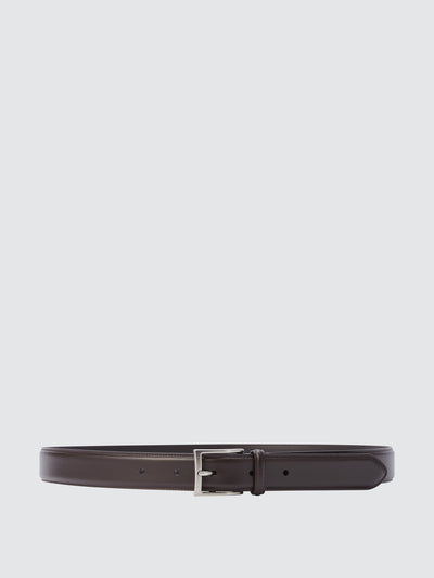 Uniqlo Italian leather belt in dark brown at Collagerie
