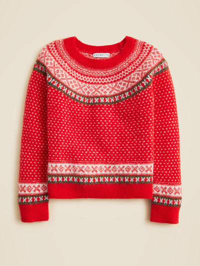 J.Crew Girls' classic Fair Isle sweater in Supersoft yarn at Collagerie