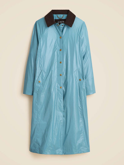 J.Crew Shiny long barn jacket at Collagerie