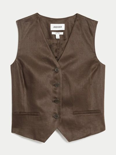 Jaeger Pure linen single breasted waistcoat at Collagerie