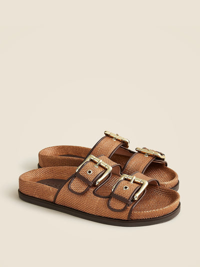 J.Crew New Colbie wide-strap sandals in faux raffia at Collagerie