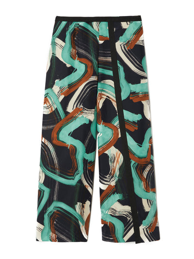 Jigsaw Abstract painted silk culottes at Collagerie