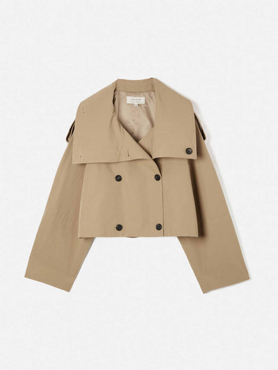 Jigsaw Cropped cotton trench jacket at Collagerie