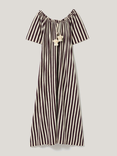 Jigsaw Drawstring stripe cotton dress at Collagerie