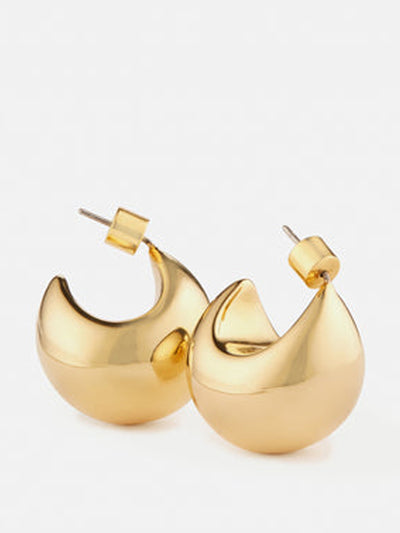 Jigsaw Gold chunky dome hoop earrings at Collagerie