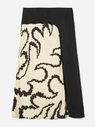 Jigsaw Hydra coral midi skirt at Collagerie