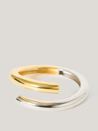 Jigsaw Mixed metal wrap bangle at Collagerie