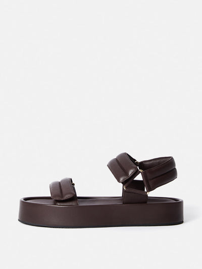 Jigsaw Brown platform sandals at Collagerie