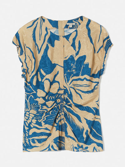 Jigsaw Blue floral jacquard top at Collagerie