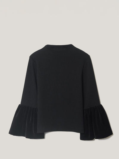 Jigsaw Velvet sleeve knitted top at Collagerie
