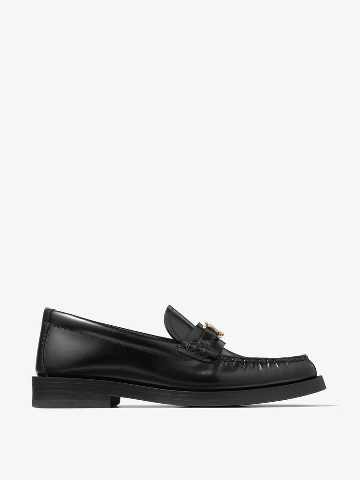 Addie black box calf leather flat loafers Shoes Jimmy Choo - Collagerie