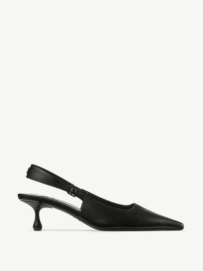 Jimmy Choo Amel 50 black nappa leather sling back pumps at Collagerie